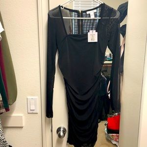 Black long sleeve mini dress